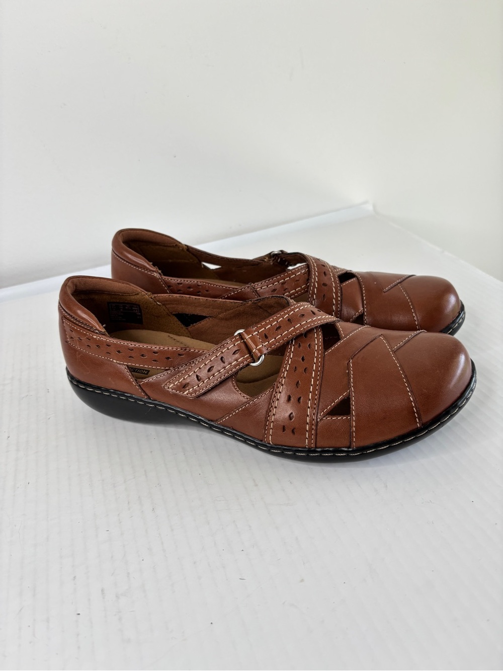 Clarks Ashland Spin Q Slip-On Loafer Mary Jane Womens Comfort Shoe Size 10 Brown - Picture 8 of 11